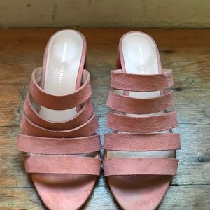 Loeffler randal pink blush Mules with block heel